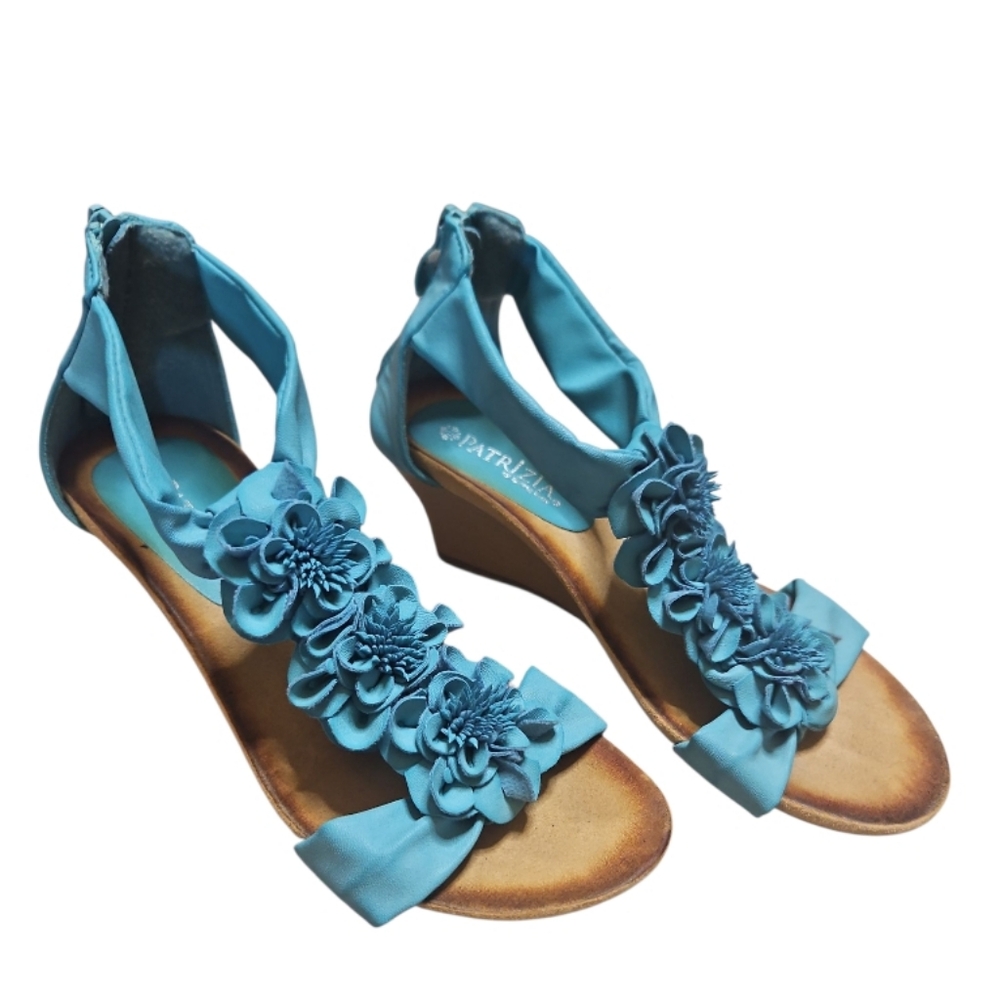 Patrizia - Blue Floral Wedge Sandals